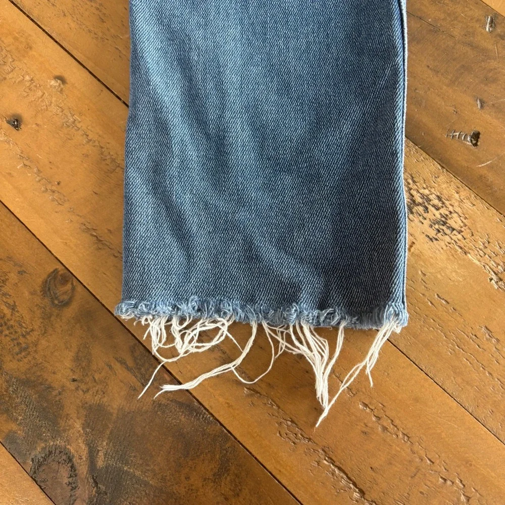 Anthro & Other Stories Stockholm Atelier Straight Leg Raw Hem Jeans Blue Sz 28